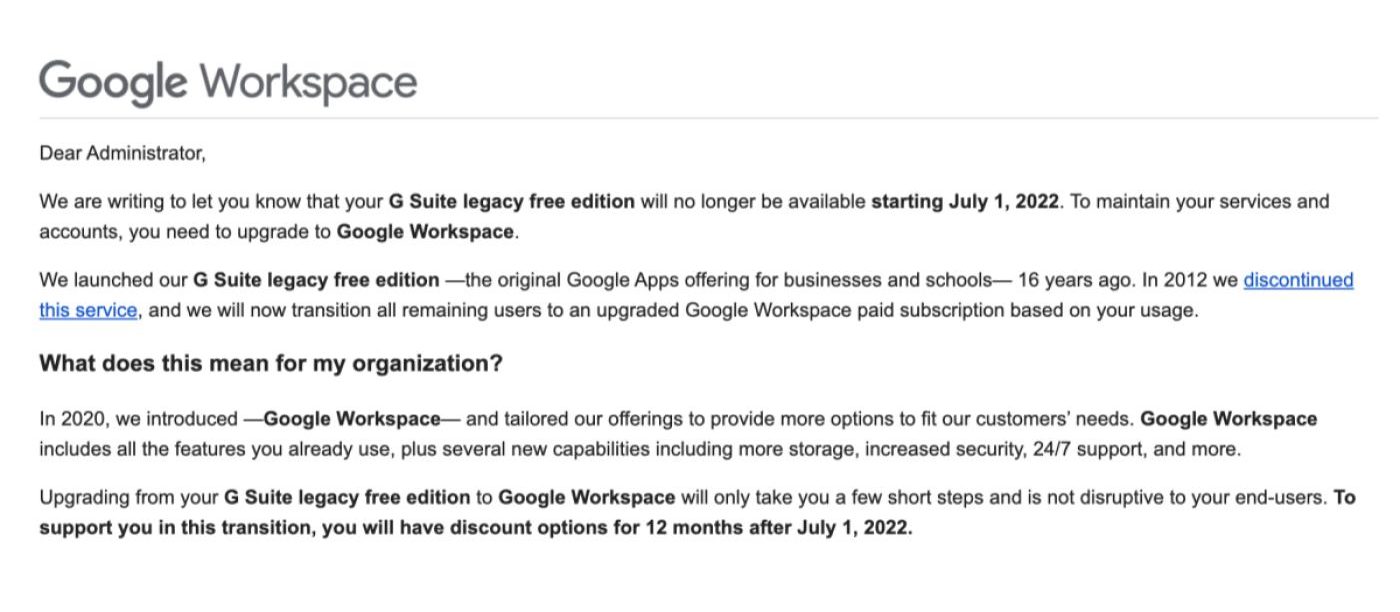 Google abandons its G Suite