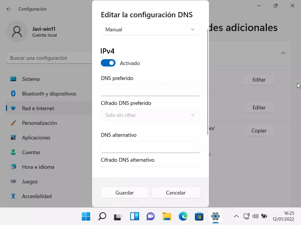 Change DNS in Windows 11
