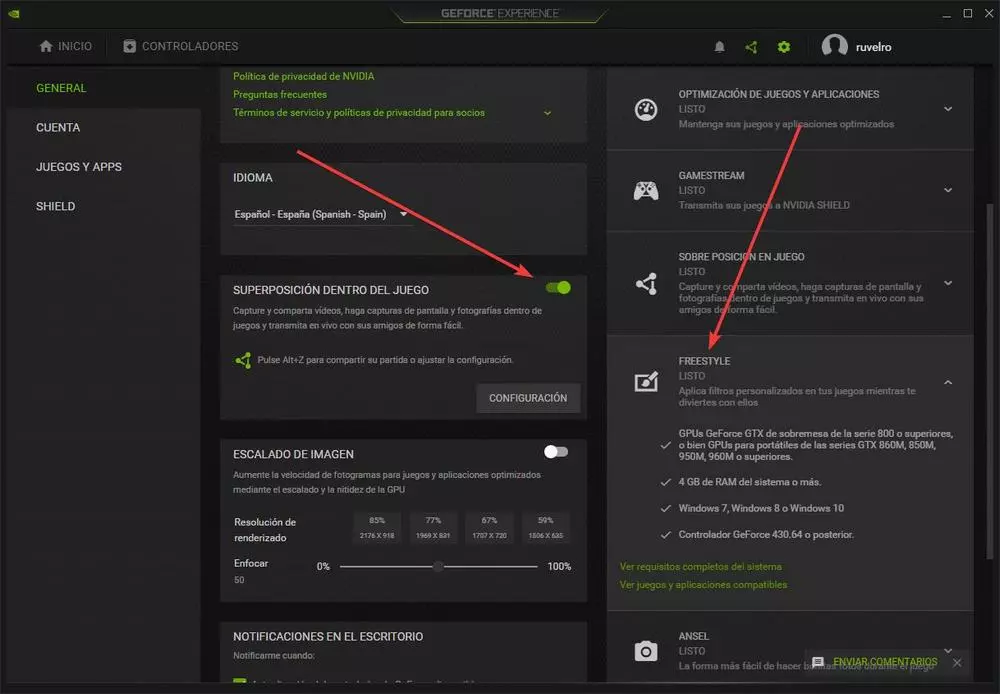 NVIDIA GeForce Experience Dashboard - Freestyle