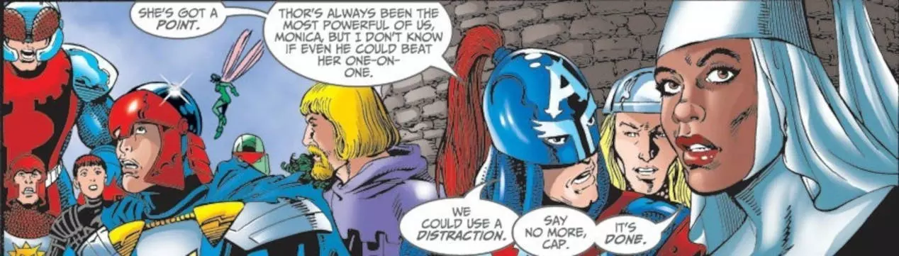 Captain America acknowledging Thor as the most powerful