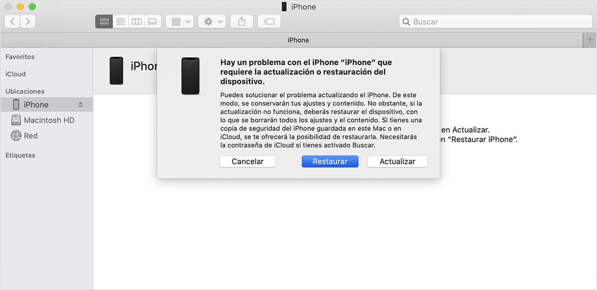 Restore iPhone with macOS