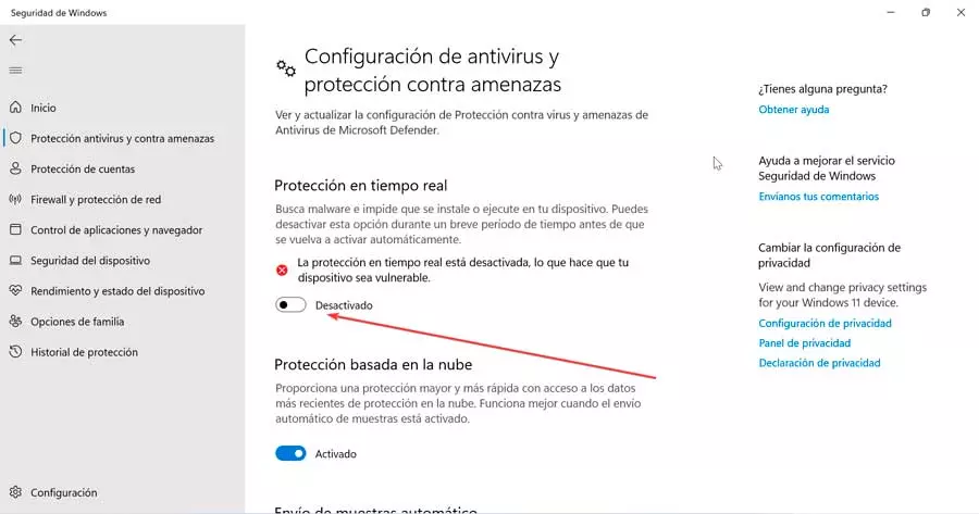 Windows Defender disable real-time protection
