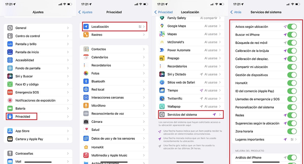 disable access to system location in iOS