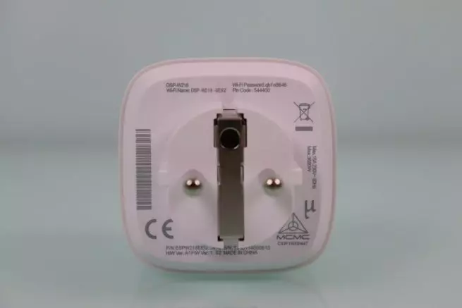 Rear of the D-Link DSP-W218 Smart Plug