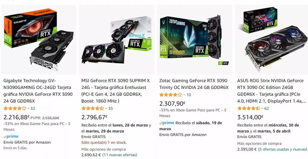 RTX 3090 Price March 2022