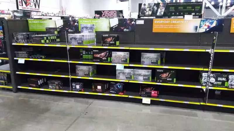 Shelf store graphics cards