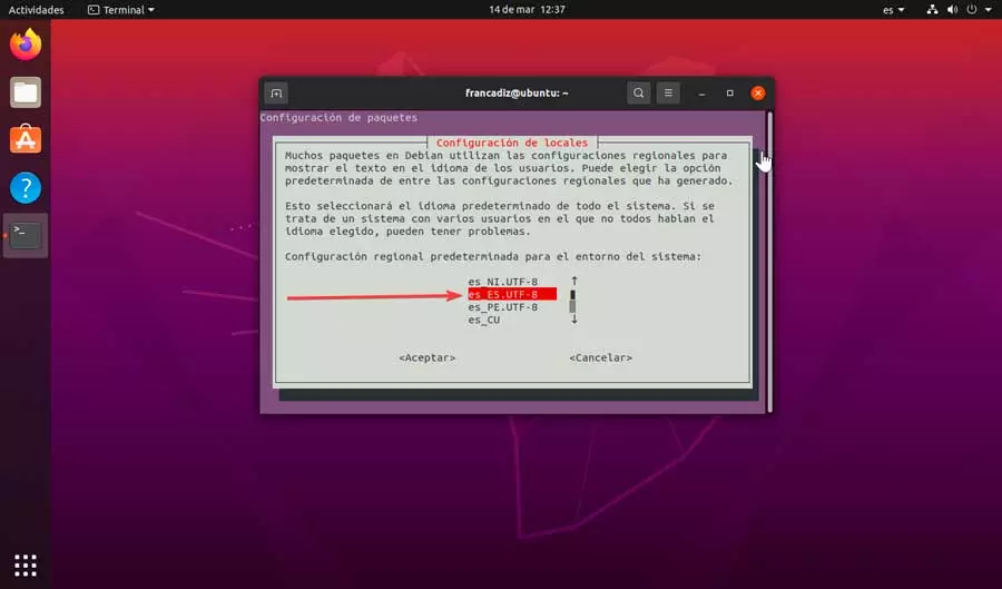 Ubuntu locales ES UTF-8