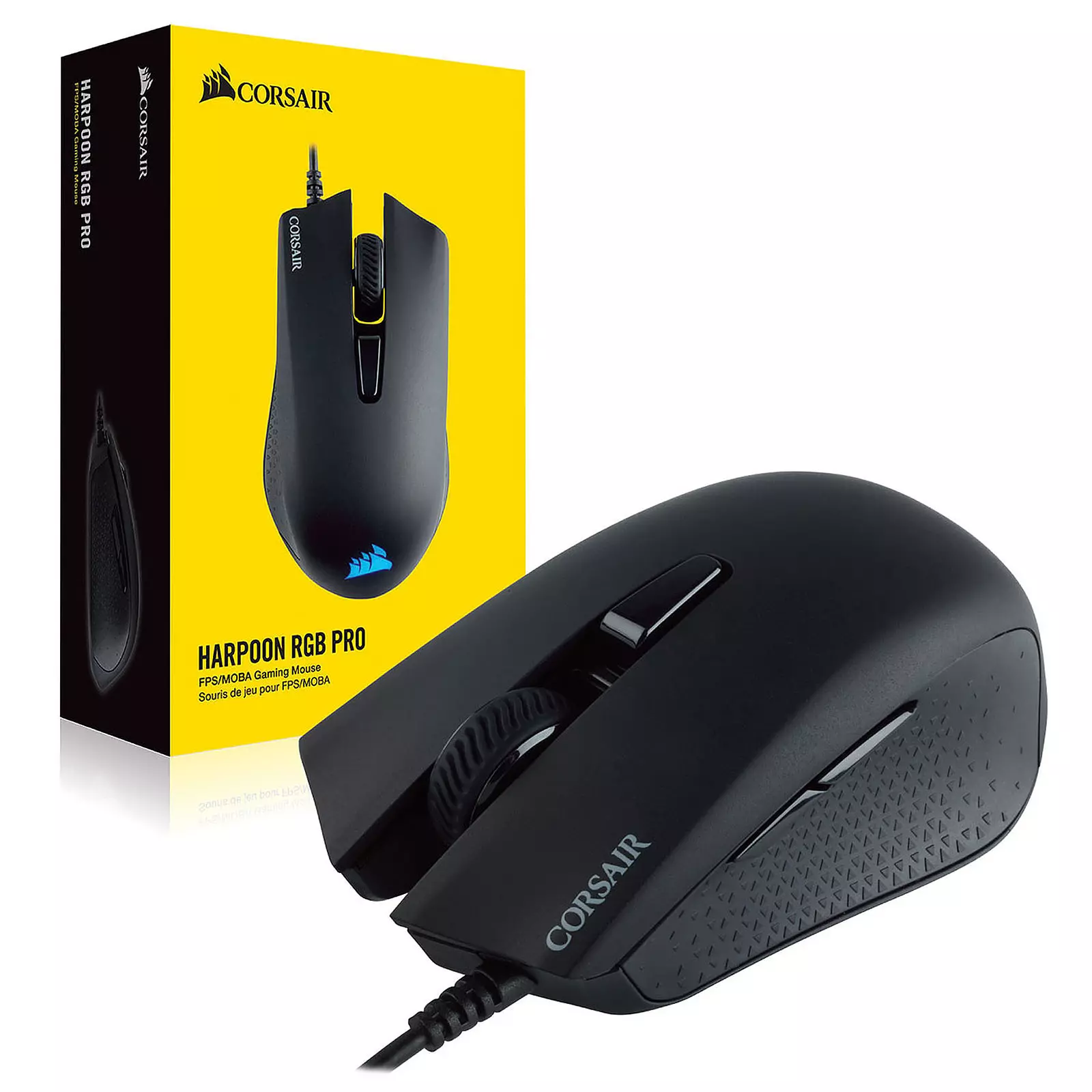 Ergonomically designed gaming mouse with non-slip rubber sides