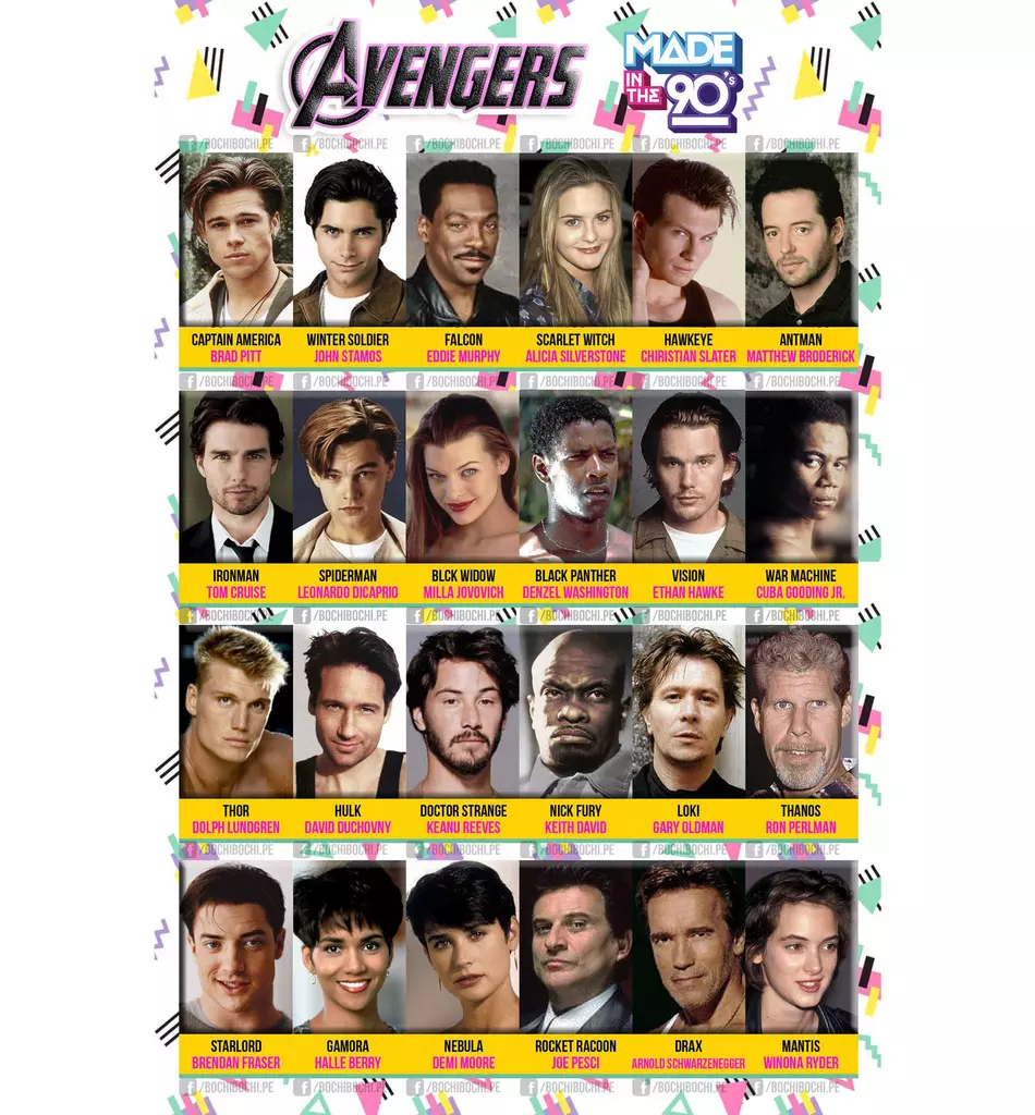 Casting of The Avengers in the 90s.