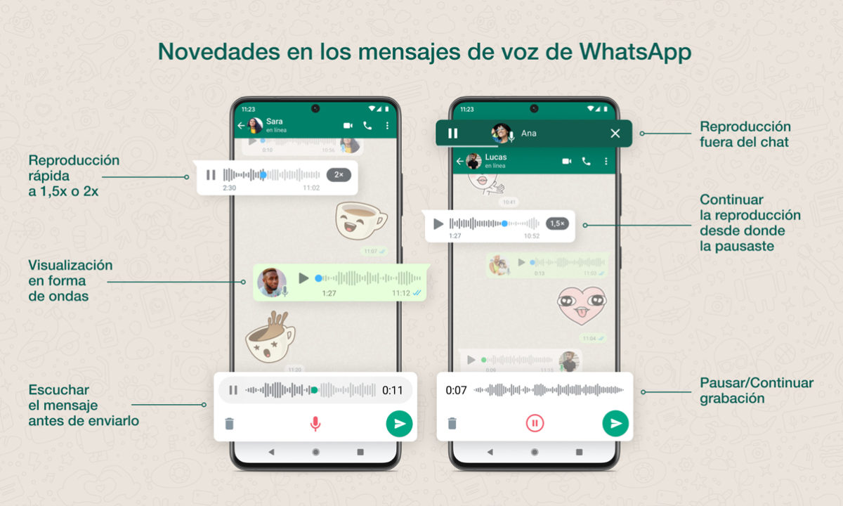 WhatsApp improvements voice messages