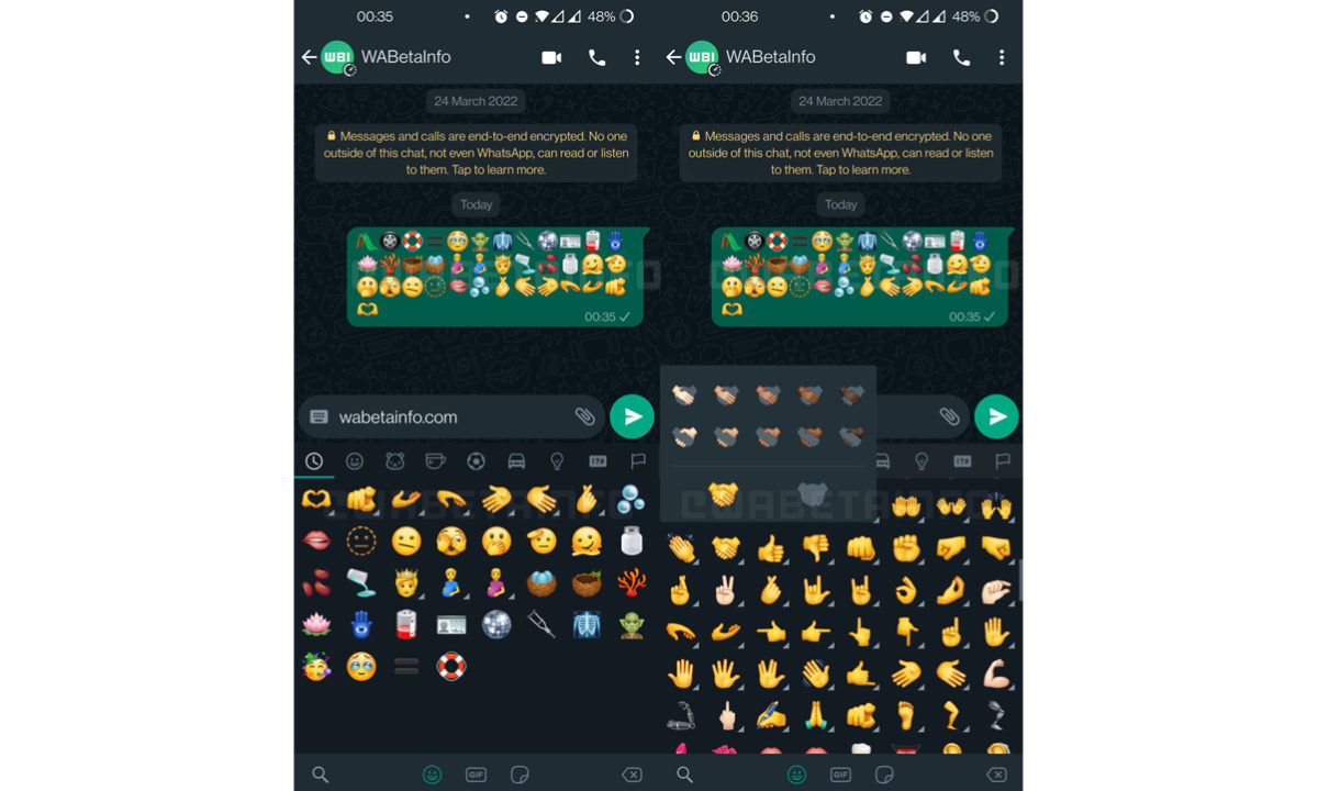WhatsApp Beta new emoji unicode