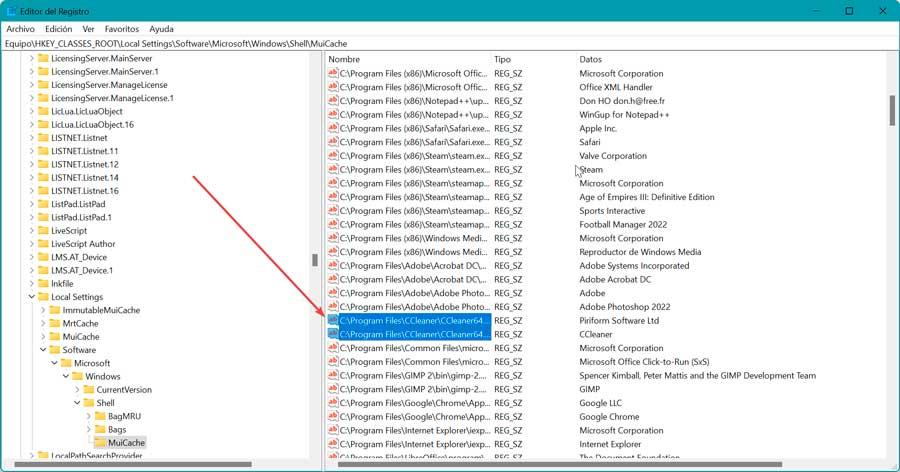 Remove CCleaner remnants in the registry