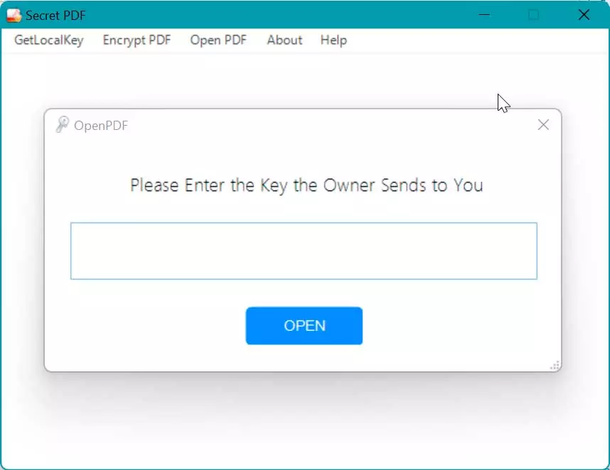Secret PDF enter key to open