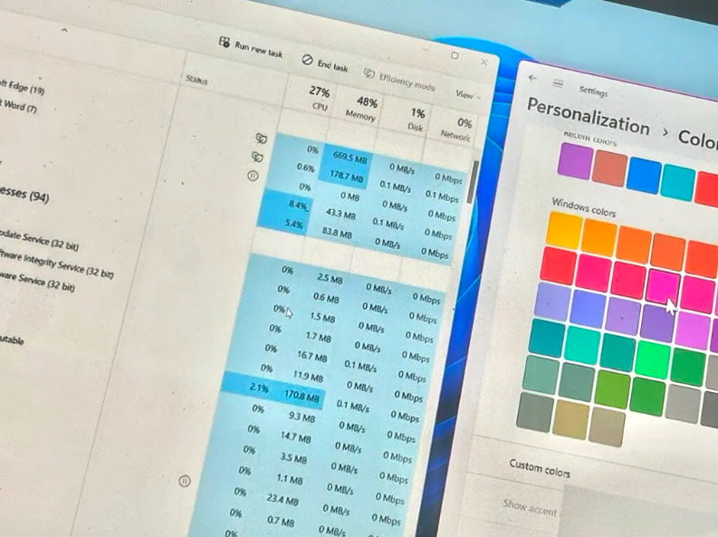 Microsoft will add a touch of color to the task manager of Windows 11 29