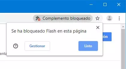 Flash blocked Google Chrome 76