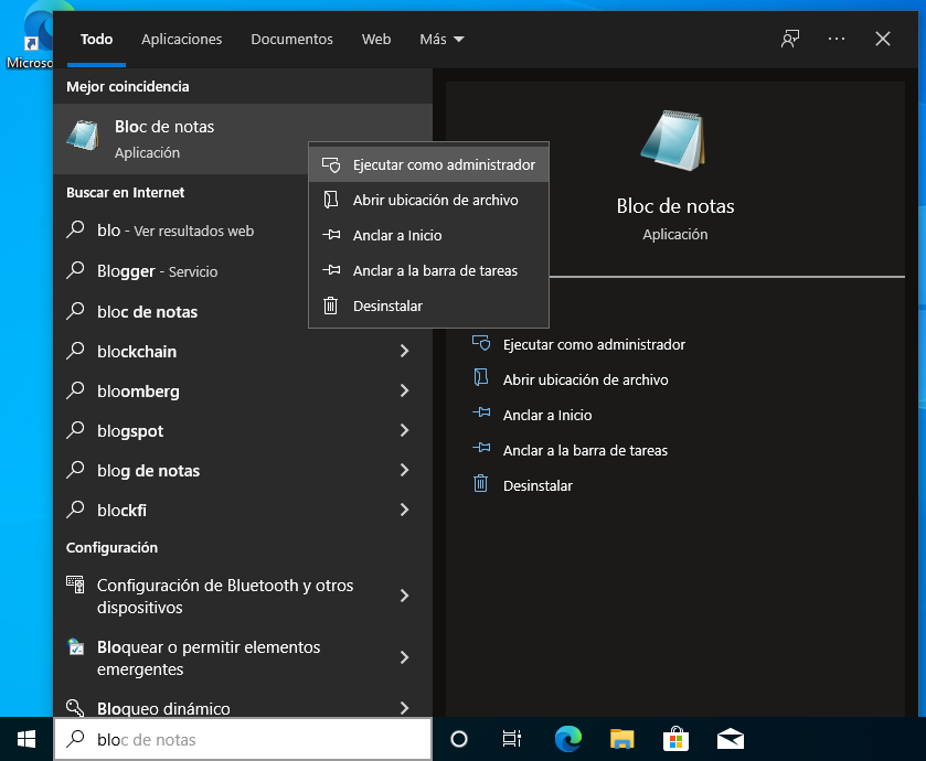 Run Notepad as administrator in Windows 10