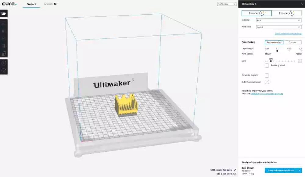 Ultimaker CURA 3D Printer Applications