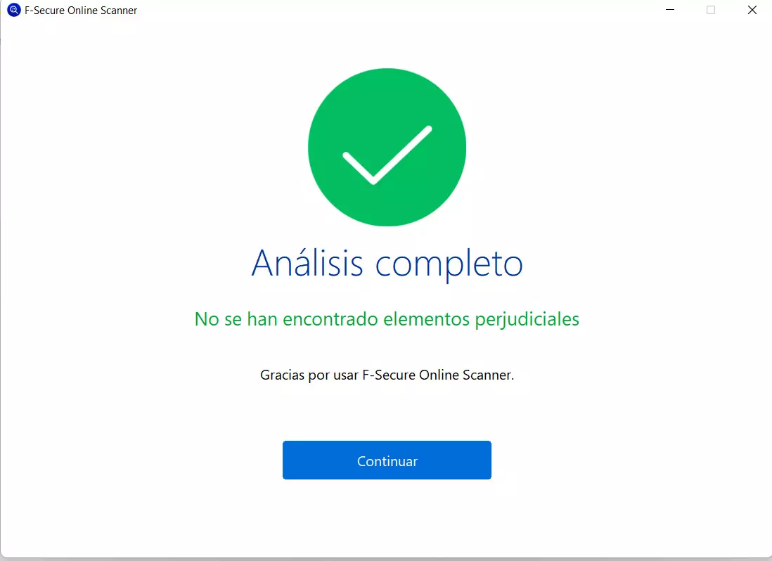 Analysis completed with F-Secure