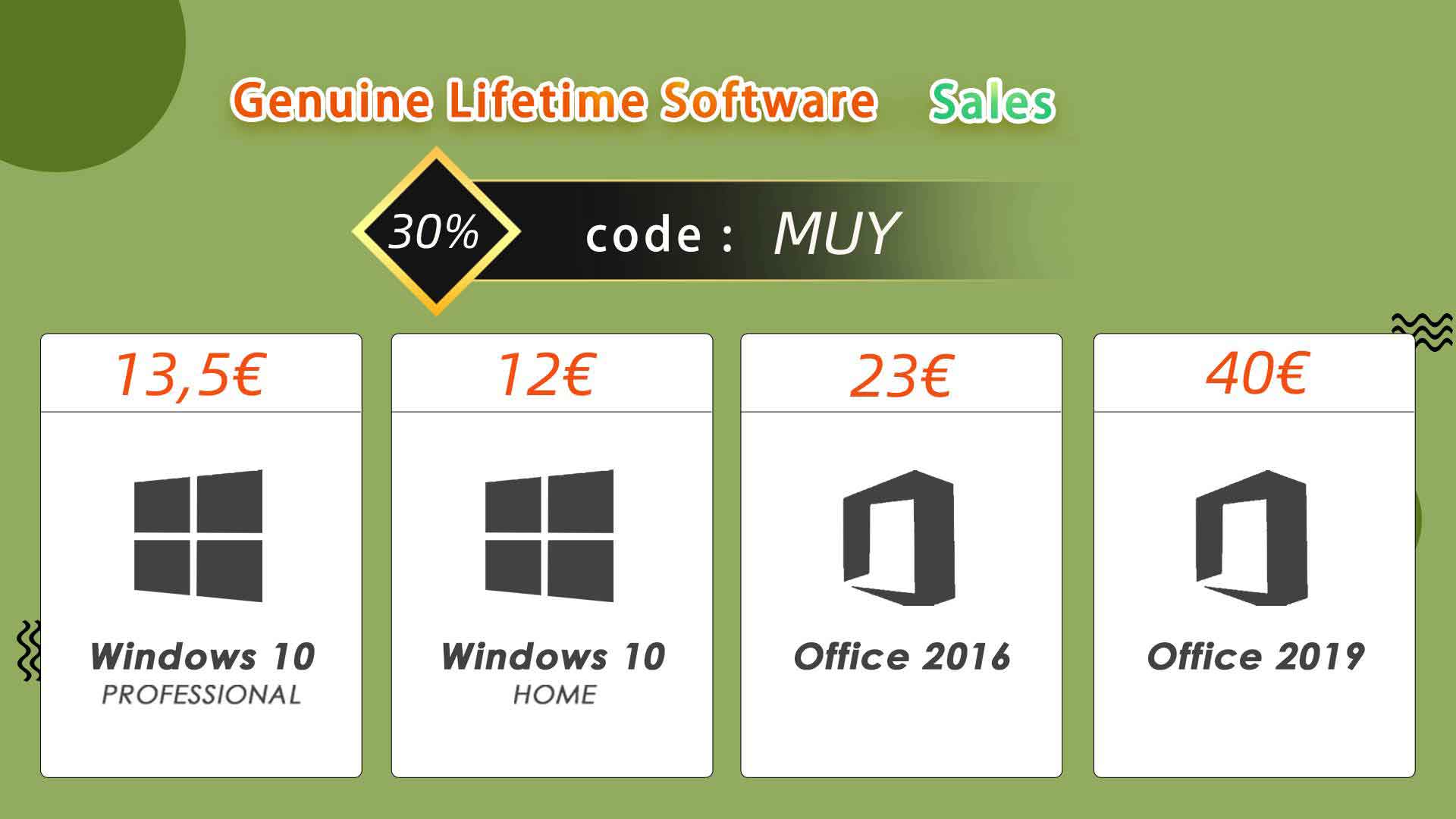 Windows 10 for life and for only 12 euros.  If possible