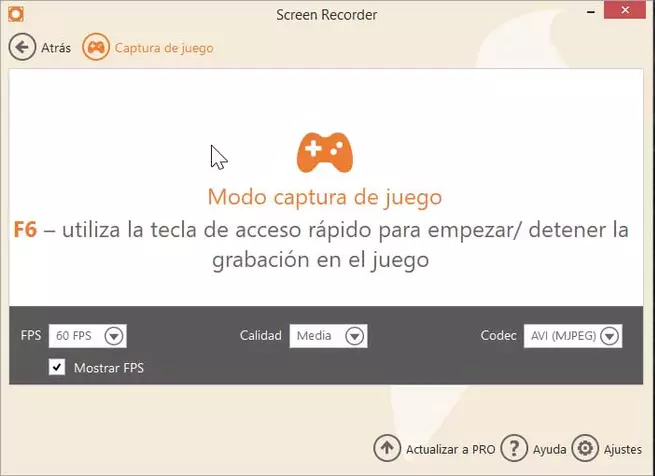 Icecream Screen Recorder, game capture mode