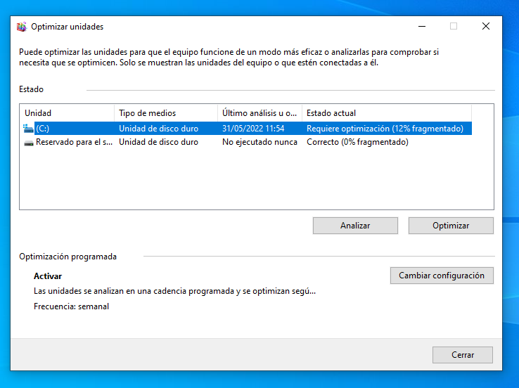 Windows Disk Optimizer (formerly Defragmenter)