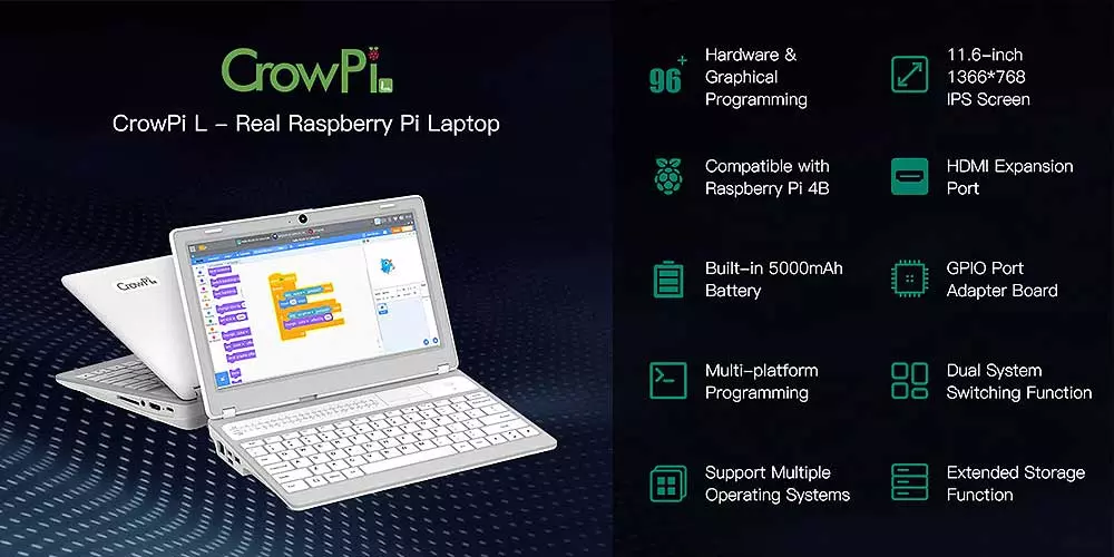 Raspberry-Pi-Laptop-CrowPi-L