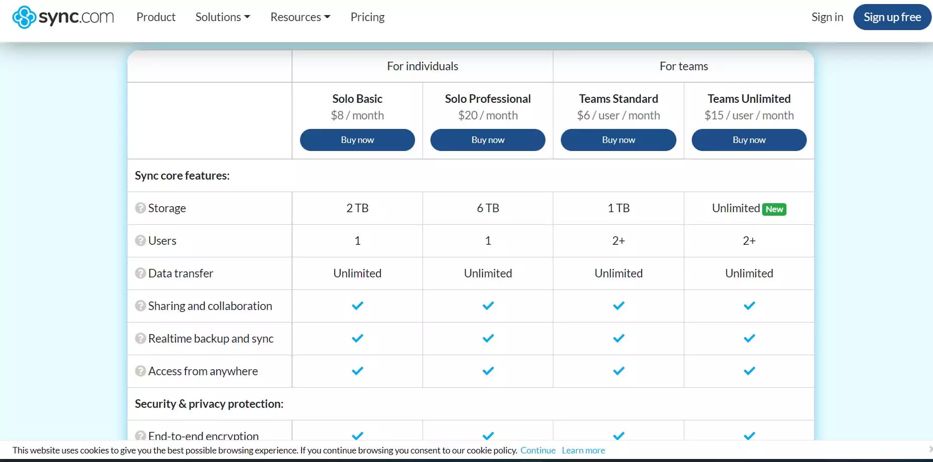 Use the Sync cloud