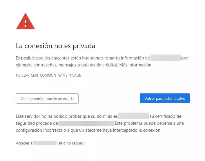 Chrome Notice Certificate Error