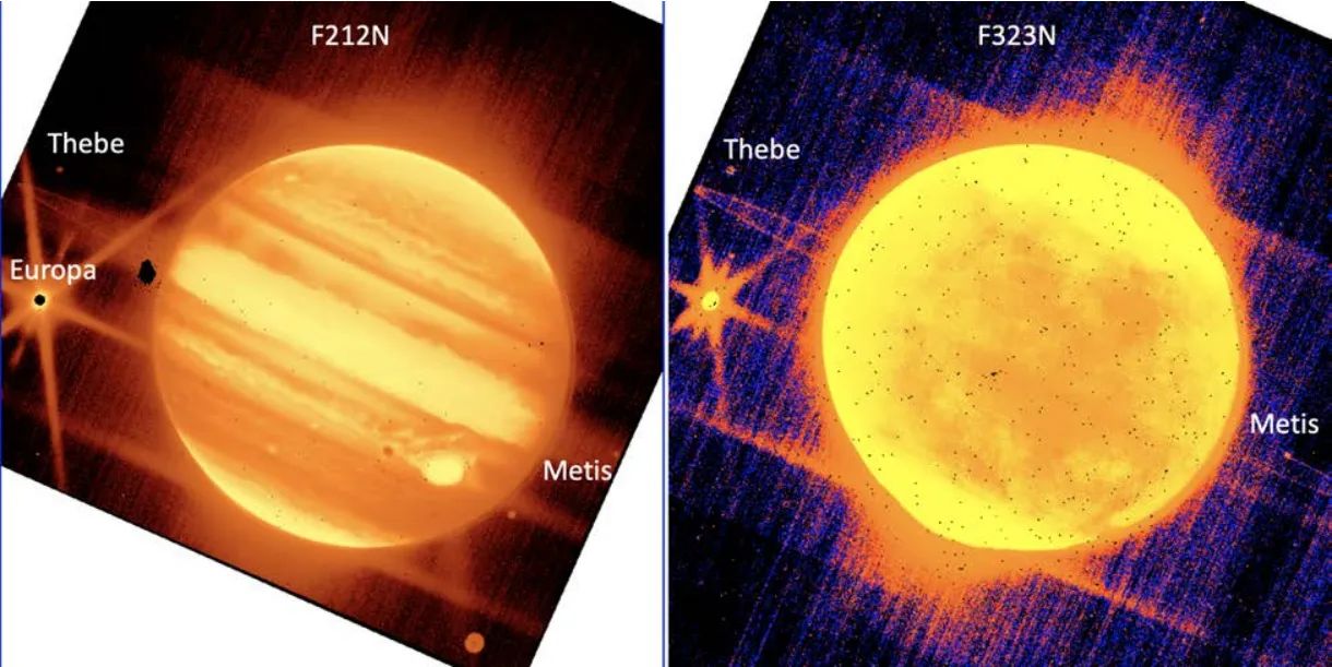 Images of Jupiter taken by the James Webb Space Telescope