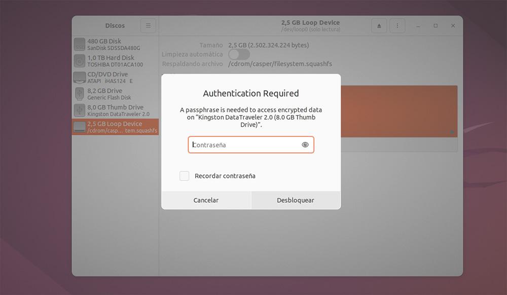 access encrypted linux partition