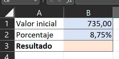 Calculate percentages with Excel