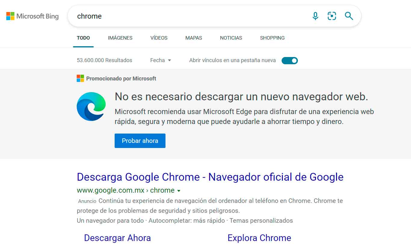 Microsoft insists with Edge on Bing