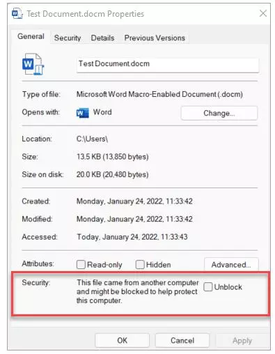 Unlock document and run macros