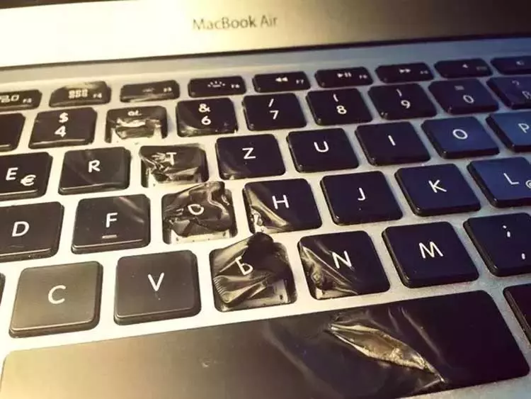 melted laptop
