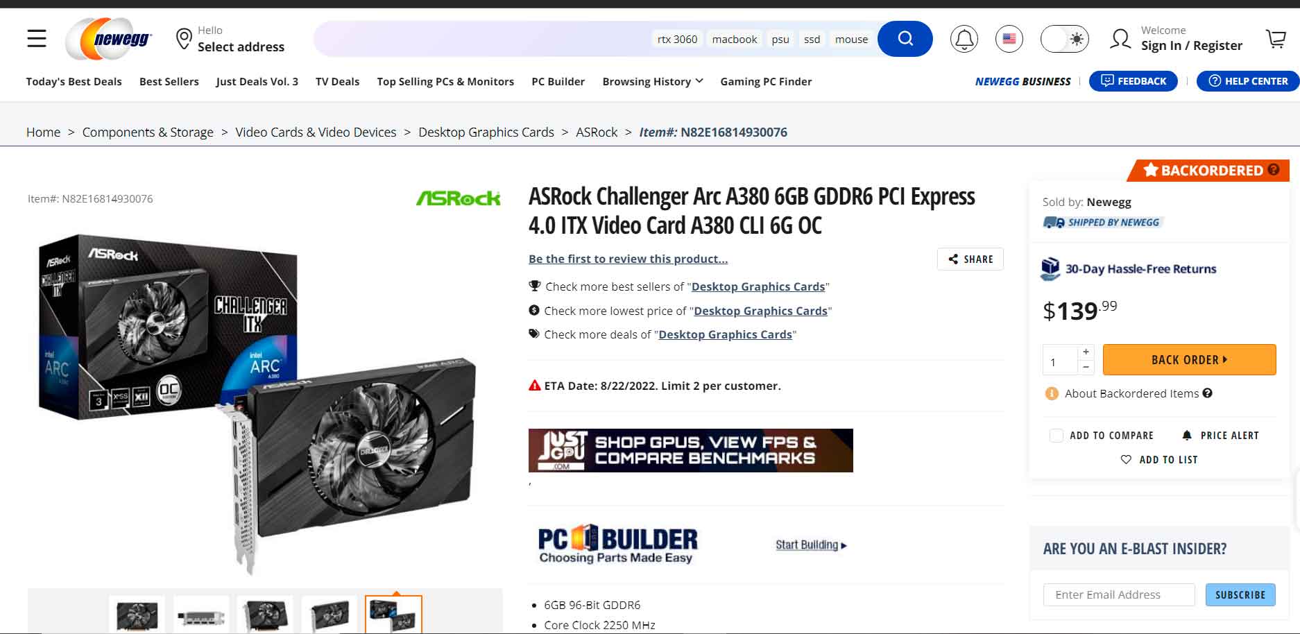You can now reserve an Intel Arc A380 at Newegg