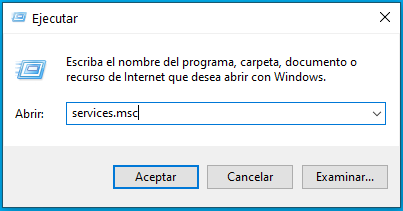 Accessing the Windows services panel through Run