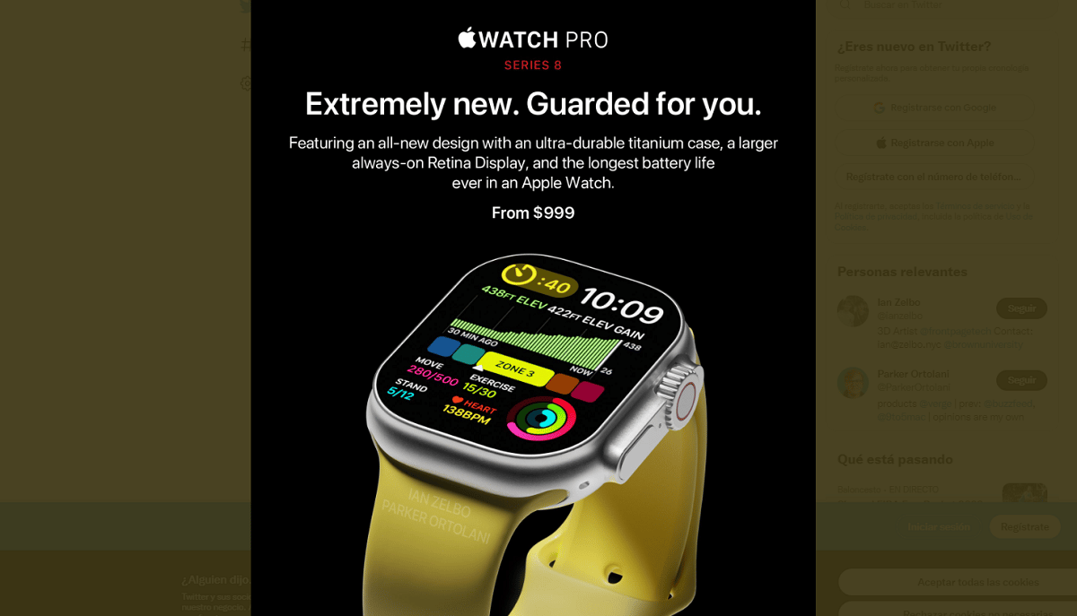render of the Watch Pro