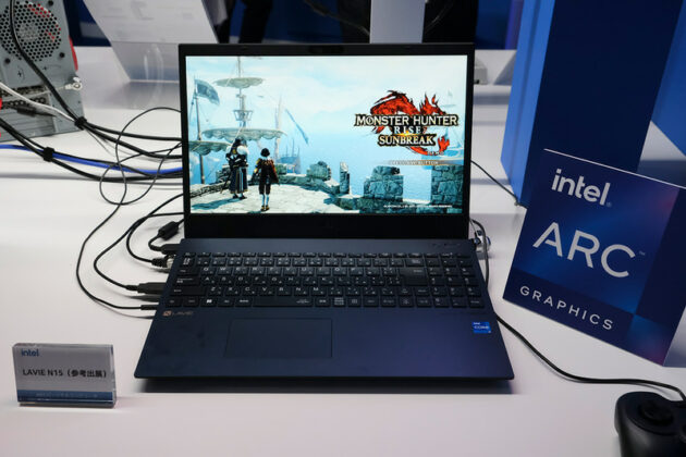 Monster Hunter Rise: Sunbreak on a NEC LAVIE N15, a laptop that equips Intel Arc graphics technology