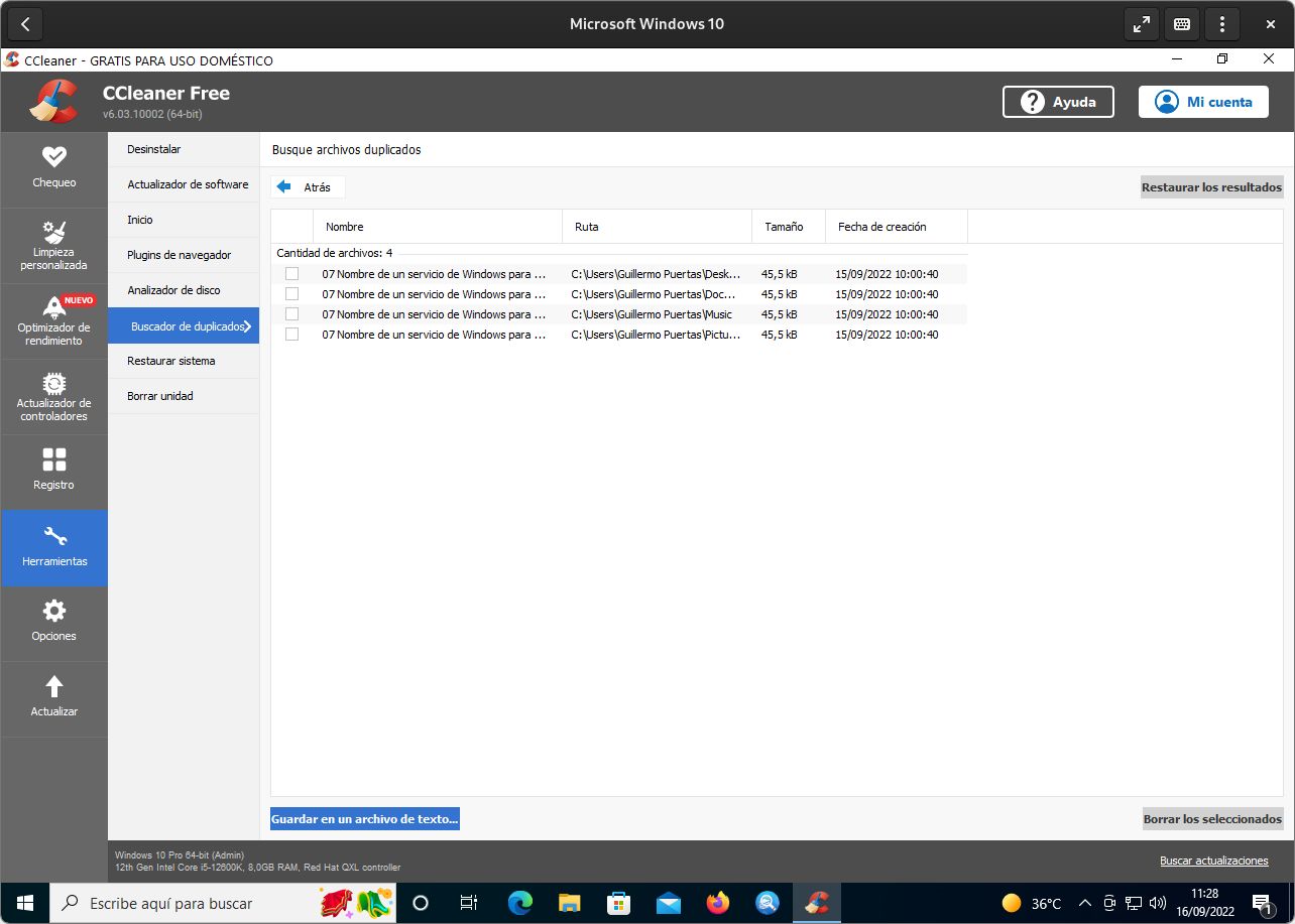 Delete duplicate files with CCleaner