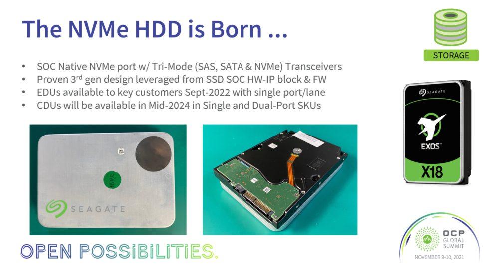 Announcement Seagate HDD NVMe