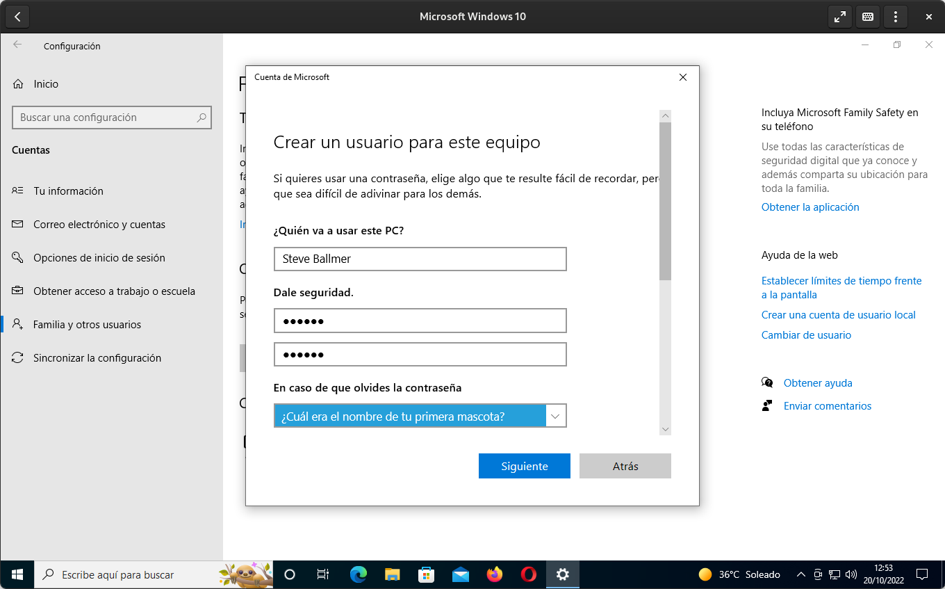Add a common user in Windows 10