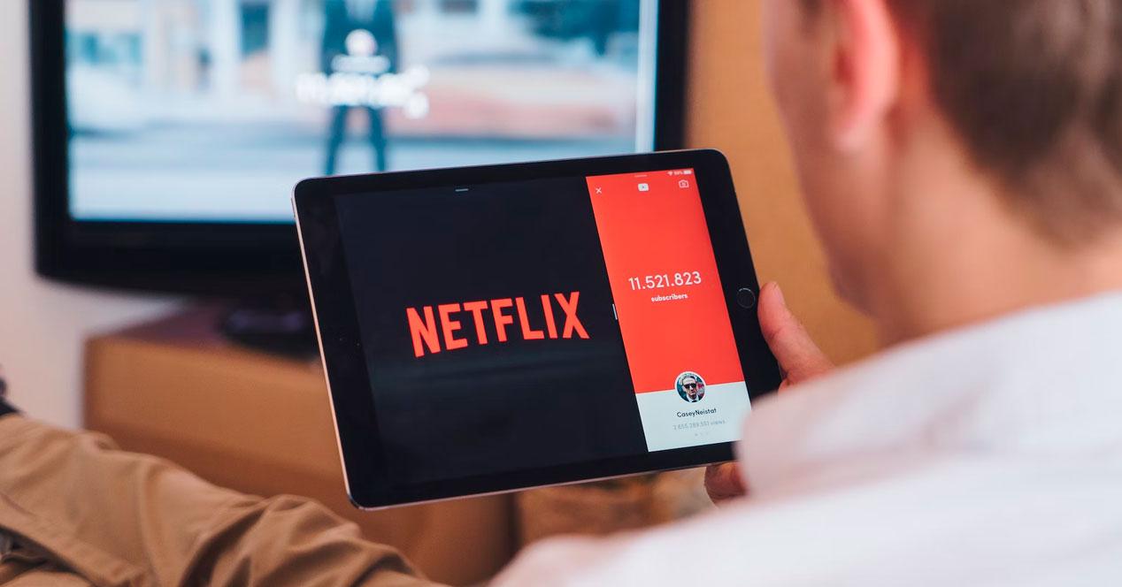Netflix on a tablet.