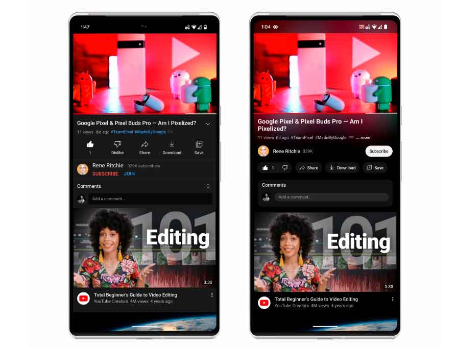 YouTube updates interface and apps with new features