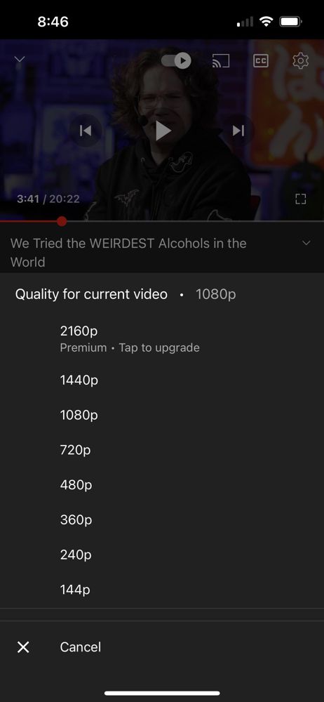 4K resolution reportedly limited to YouTube Premium