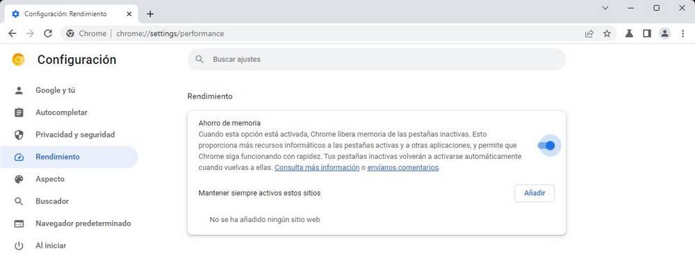 Google Chrome - New function free RAM 2