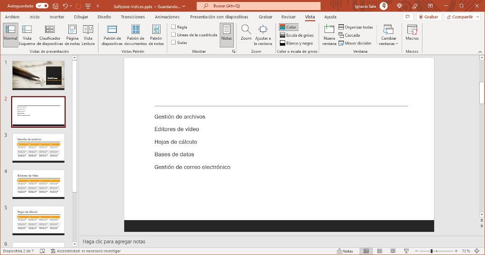 PowerPoint indexes