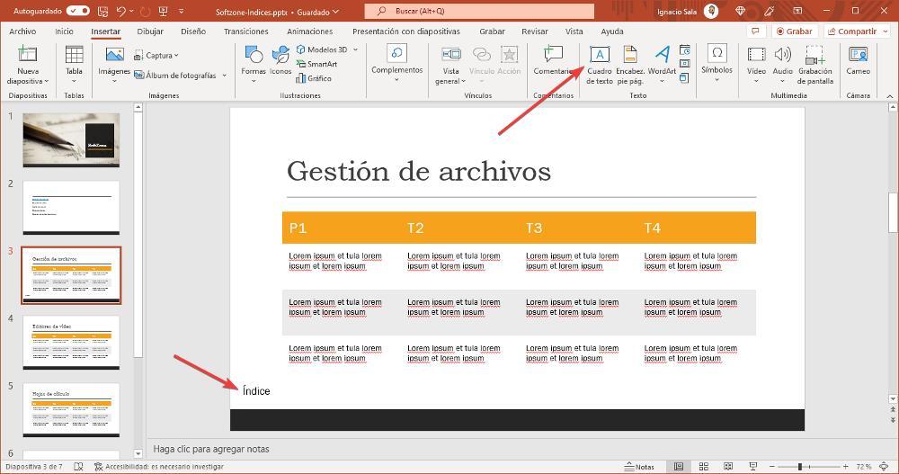 PowerPoint indexes