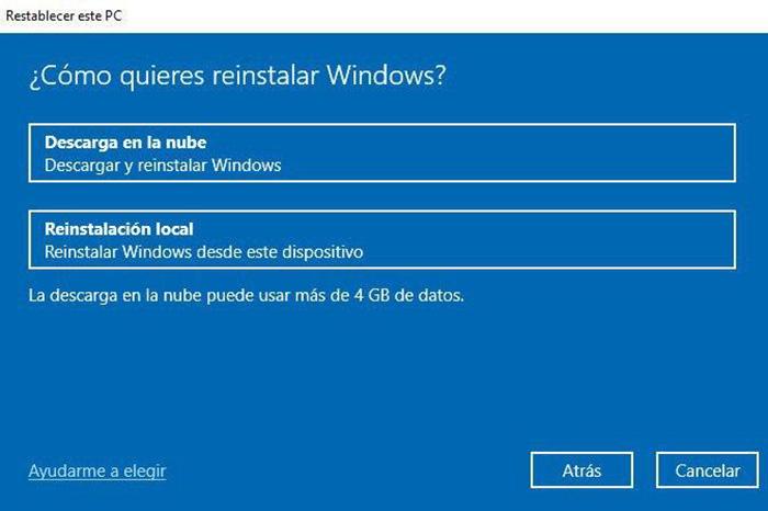 Windows cloud restore