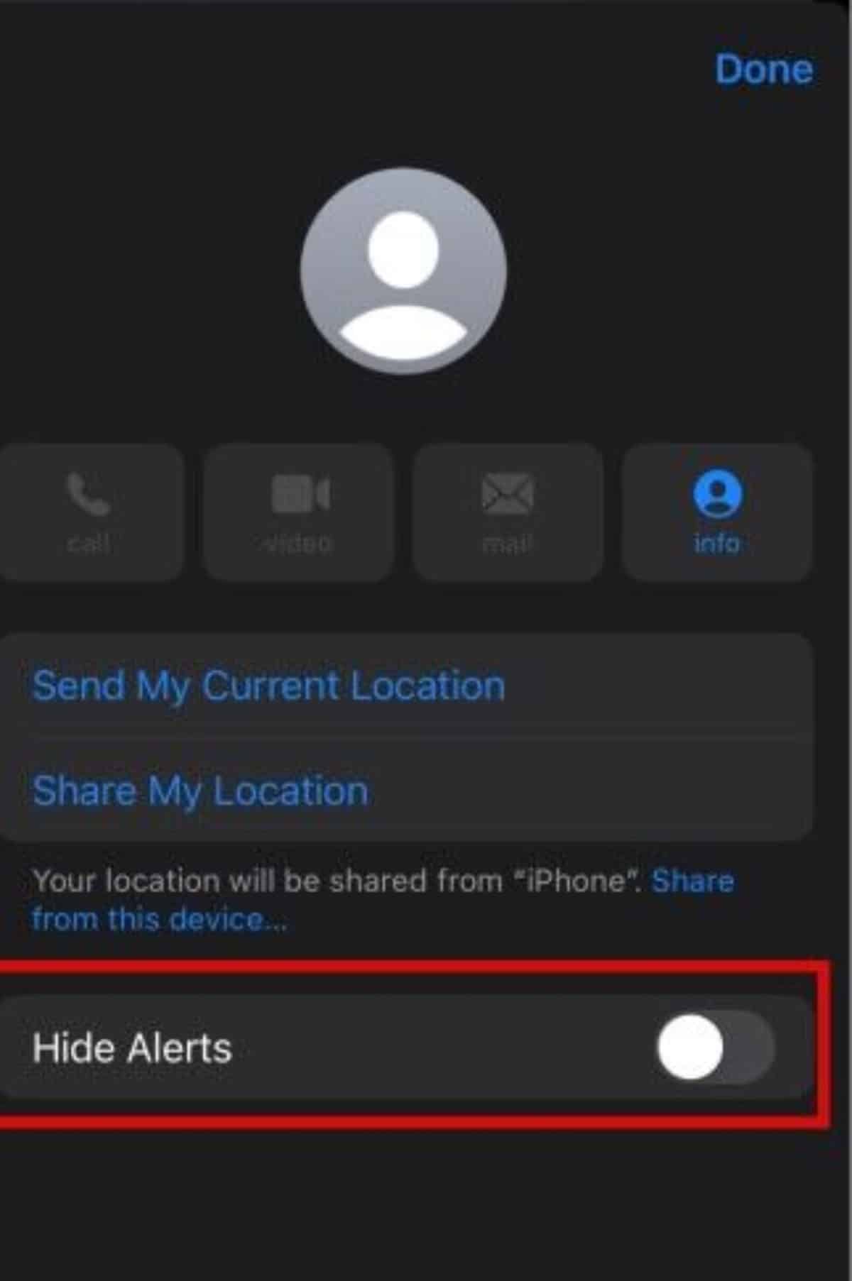 mute contacts in imessage