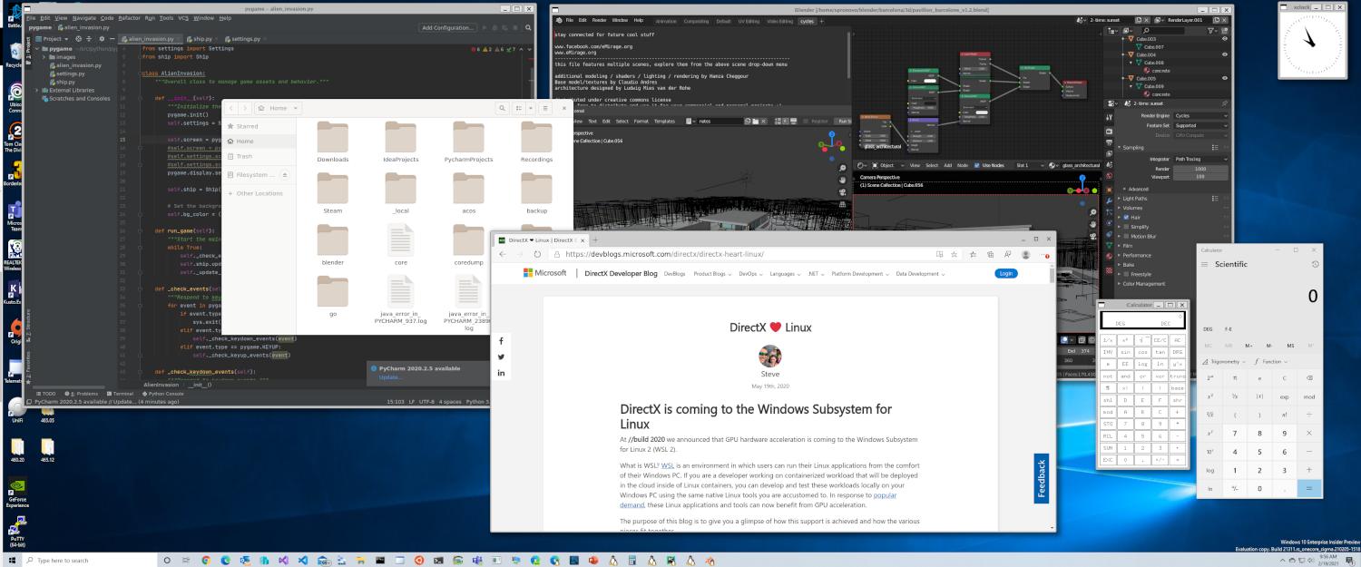 WSL running Linux graphical applications with WSLg